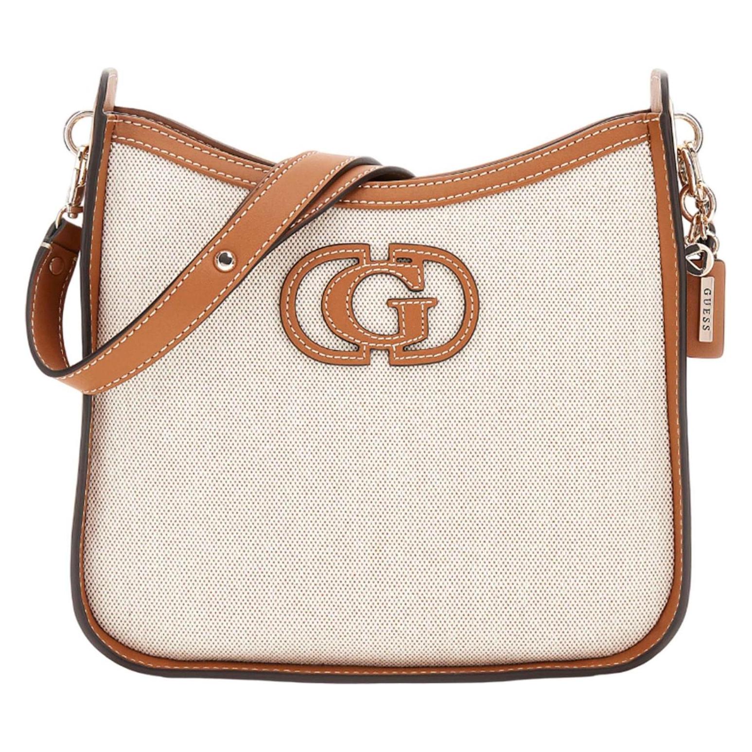 Guess, Damen, Handtasche, Sebina Bucket Shoulder Bag, Beige