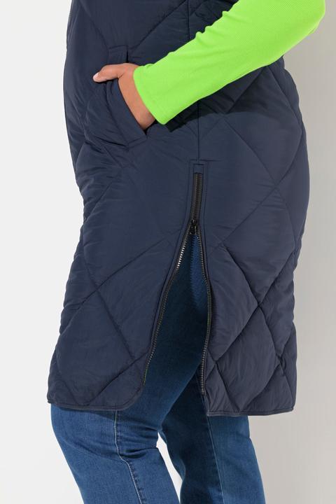 Immagine prodotto Ulla Popken Gilet trapuntato con collo alto, cappuccio staccabile e cerniera a cursore doppio (46, 48)
