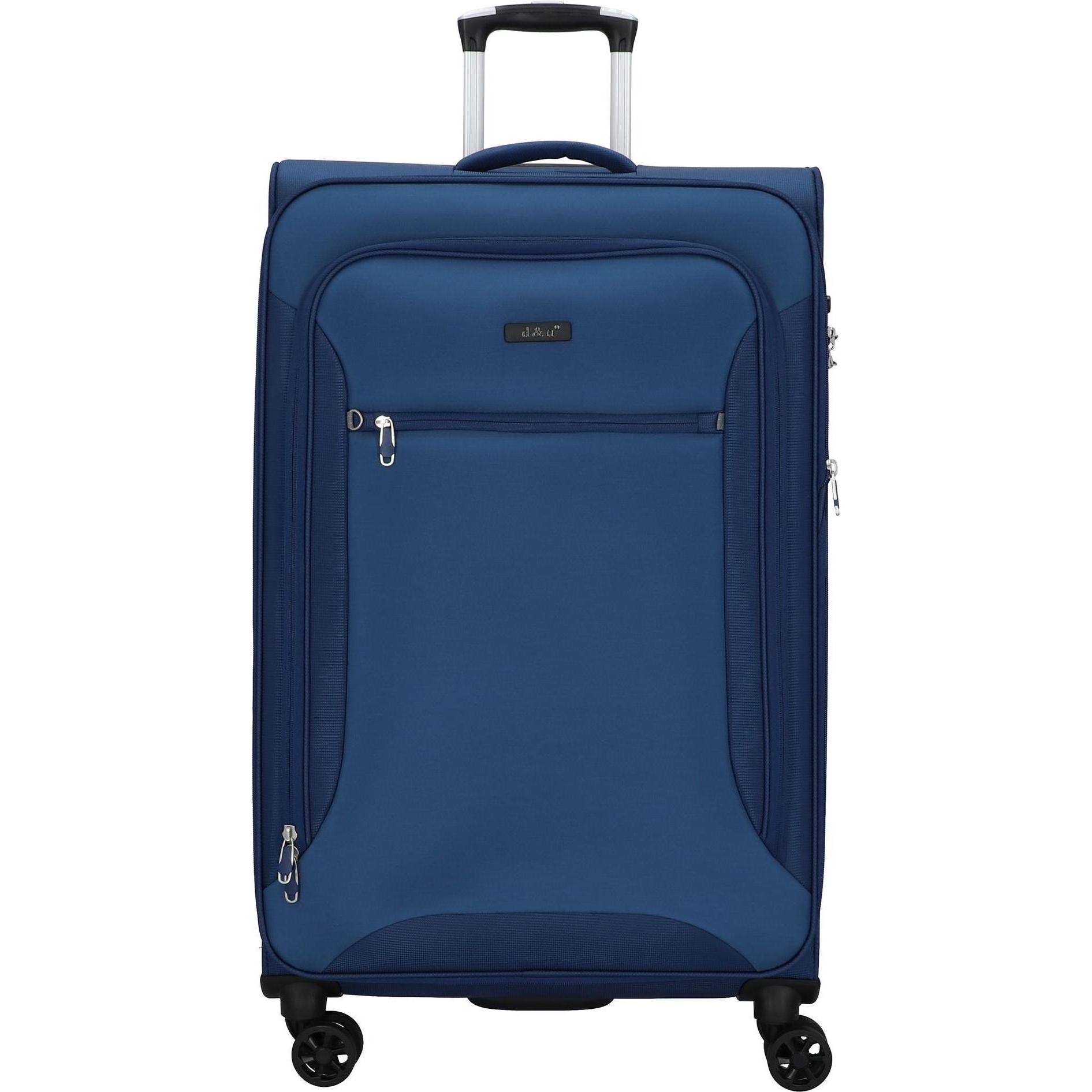 D&N, Koffer, Travel Line 6404 4-Rollen Trolley 78 cm, Blau, (108 l, XL (ab 115l))