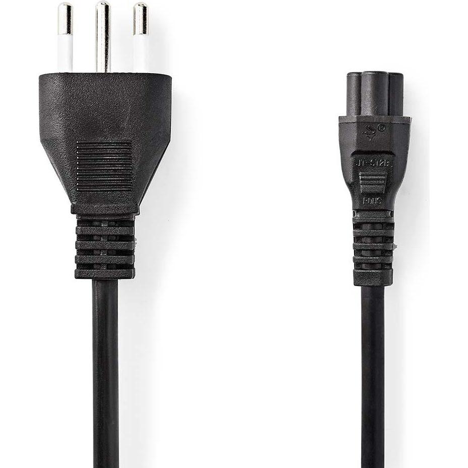 Nedis Stromkabel Italien Stecker IEC-320-C5 Gerade Gerade Vernickelt 2.00 m Rund PVC (2 m), Stromkabel