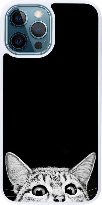 Actual product image PhoneLook Cover Silicone White Cat Looking Up Black (Apple iPhone 12)