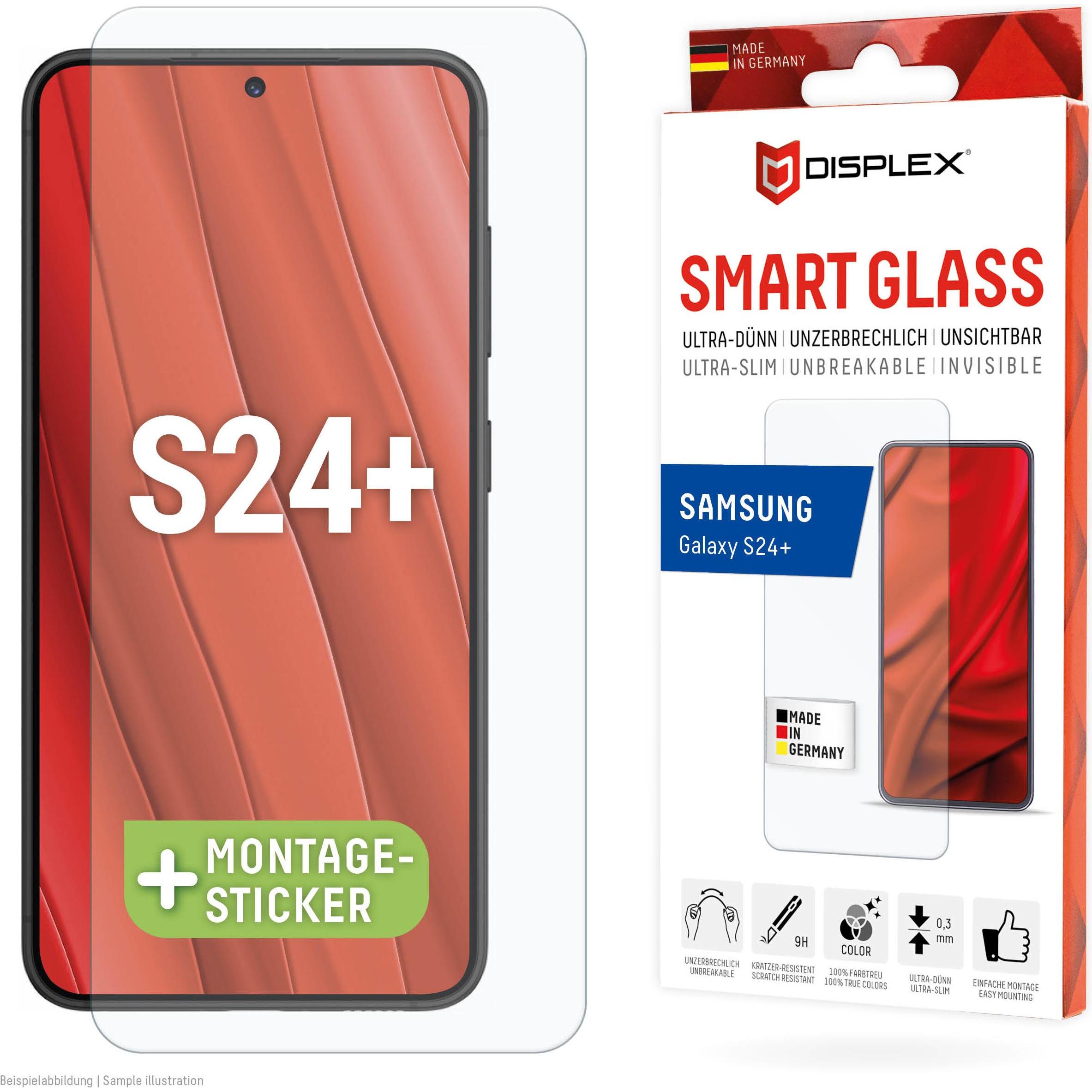 Displex Smart Glass, Displayschutzfolie (1 Stück, Samsung Galaxy S24+, Samsung Galaxy S25+), Smartphone Schutzfolie, Tra...