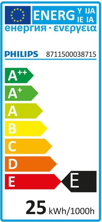 Energy Label Philips Oven lamp T25 (E14, 26 W, 172 lm, 1 x, G)