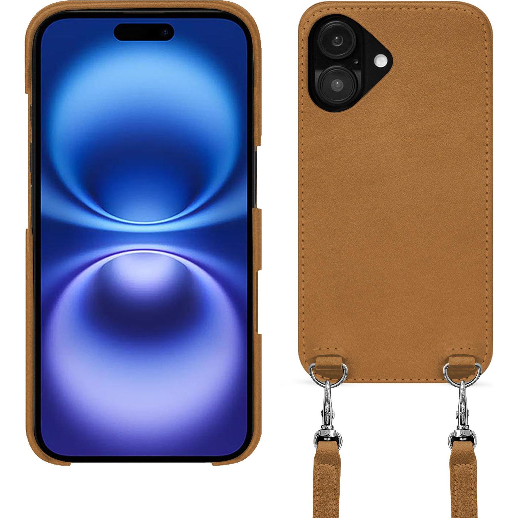 Noreve Schutzhülle mit Schulterriemen Apple iPhone 16 (Apple iPhone 16), Smartphone Hülle, Grau