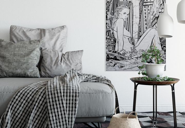 Immagine prodotto Trenddeko Alluminio Dibond Effetto Argento - Drawstore - Disastro Pin Up Plants (70 x 100 cm)