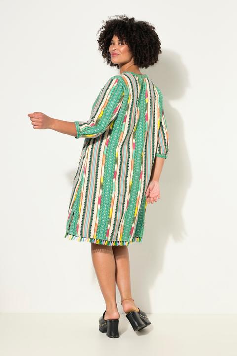 Produktbild Angel of Style Kleid, kurze A-Line, Musterstreifen, Knopfleiste, 3/4-Ärmel (50)