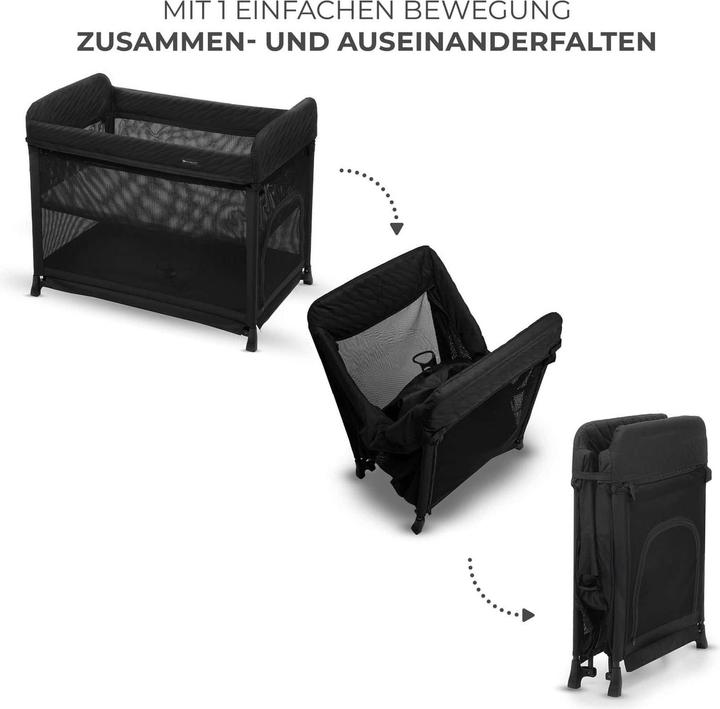 Actual product image KinderKraft MOON DREAM Black travel cot