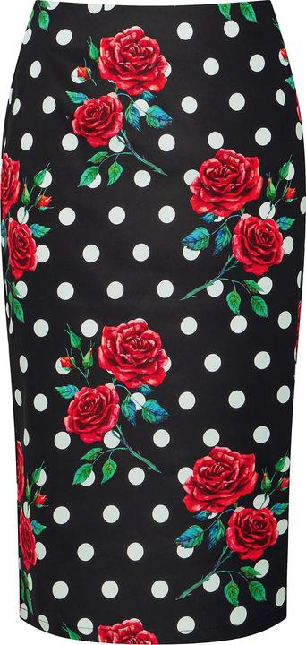 Actual product image Joe Browns Rose Print Polka Dot Pencil Skirt (38)
