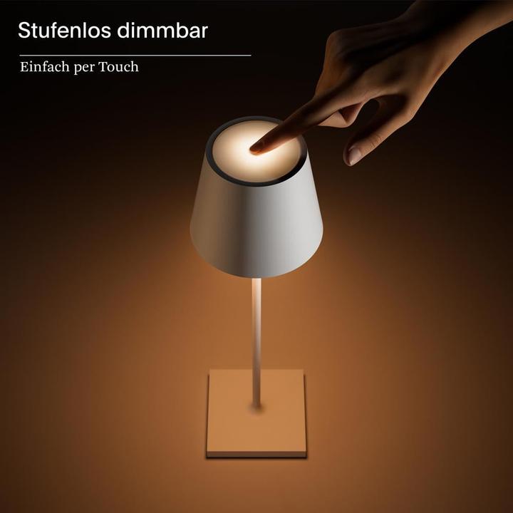 Actual product image Sigor Rechargeable table lamp Nuindie USB-C 38cm dune beige 2.2W FlexMood 2200K/2700K IP54 Ra85 dimmable (98.50 lm)