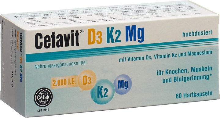 Produktbild Cefak D3 2000 K2 Mg Kaps (60 Stück, Kapseln, 79 g)