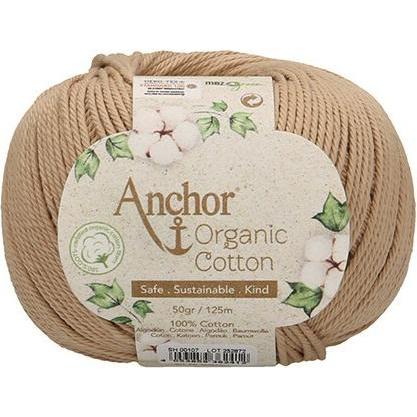 MEZ Anchor Organic Cotton 4-fädig ca. 125 m 50 g, Garn + Wolle, Braun