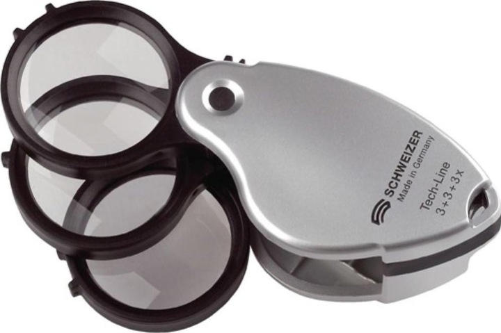 Immagine prodotto Schweizer Optik Lente d'ingrandimento pieghevole di precisione con tripla lente