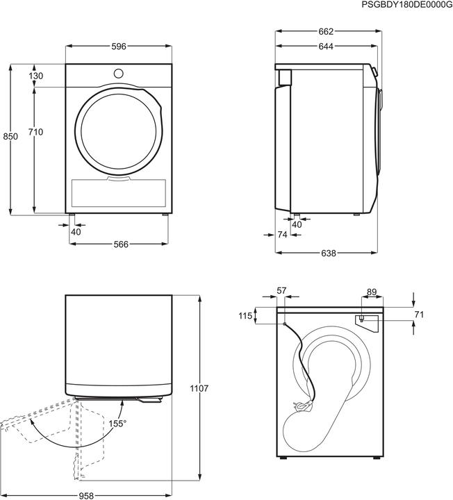 Produktbild AEG by Electrolux Wäschetrockner ATW3A10 Links/Wechselbar, Einsatzort (8 kg, Links, Wechselbar)