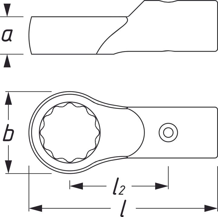 Produktbild HAZET Aufsteck-Ringschlüssel 6630A-41 ∙ Rundaufnahme ⌀ 21 / 26 mm ∙ Aussen Doppel-Sechskant Profil ∙…