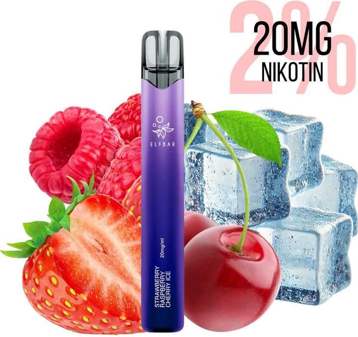Elfbar 1000, Strawberry Raspberry Cherry ICE (Frische)