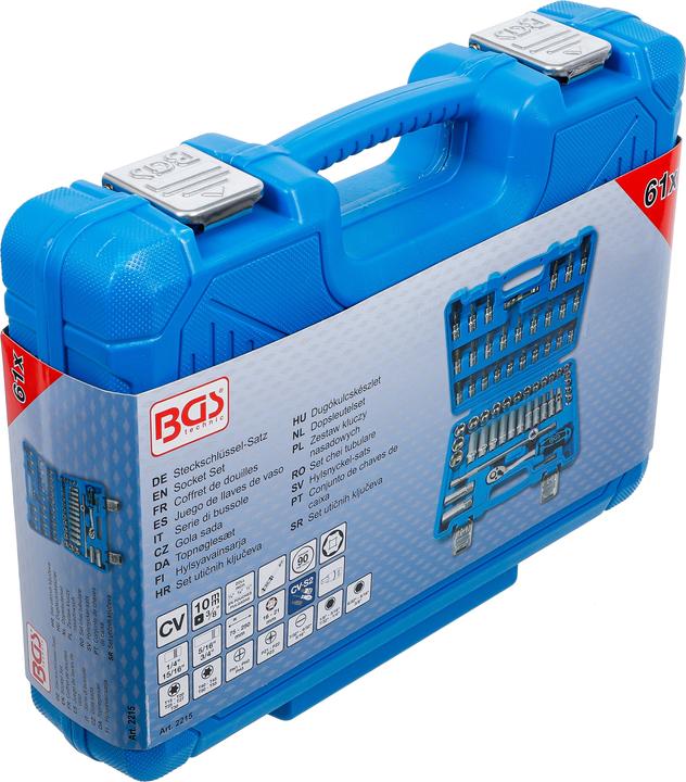 Actual product image BGS Socket Set 10 mm (3/8") Drive Inch Sizes 61 pcs. (15/16", 5/16")