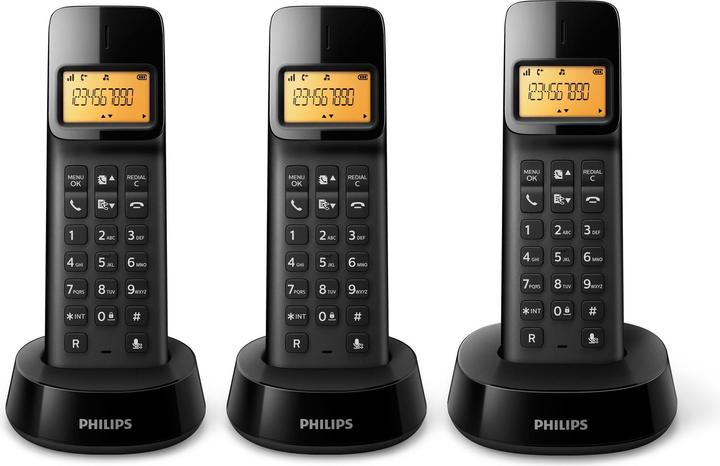 Image du produit Philips D1403 - Trio DECT telefoon - Zwart