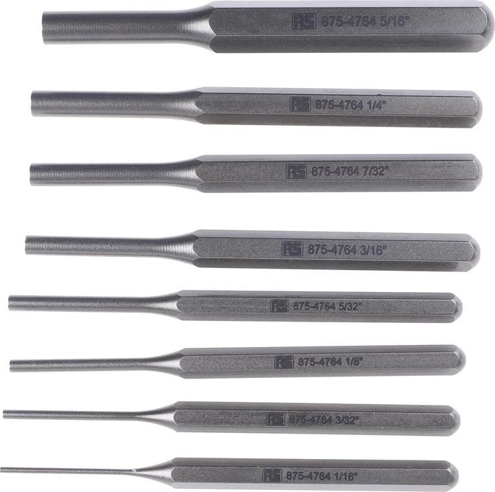 Actual product image RS PRO 8pcs parallel pin punch set