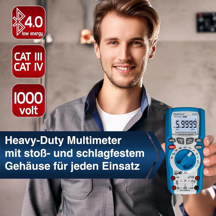 Produktbild Peaktech P 3442 True RMS Digitalmultimeter (CAT III, CAT IV 600V, Hand-Multimeter)