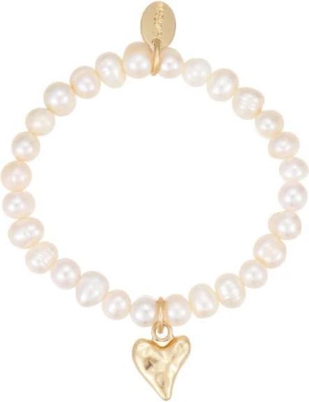 Andreani Armband aus echten Süsswasserperlen mit Herzanhänger von (18 cm)