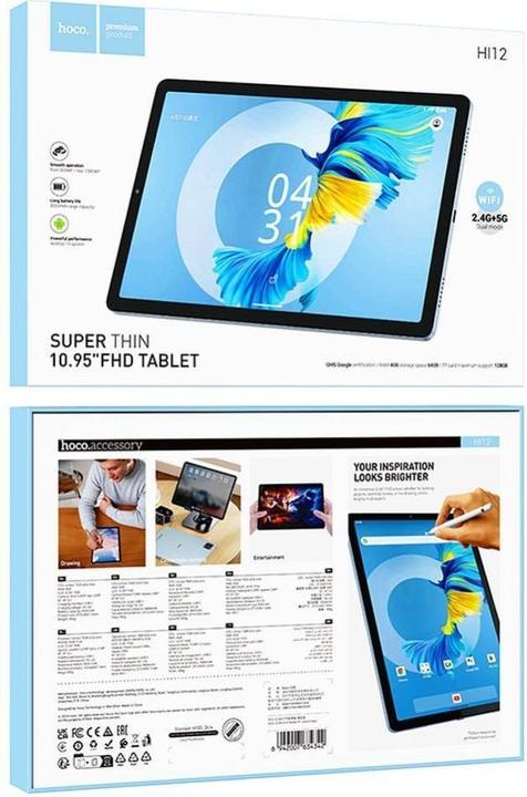 Actual product image Hoco Headphone with microphone tablet 10,95" 4GB / 64GB FullHD Adroid 14 HI12 island blue (10.95", 64 GB, Iceland Blue, Niebieski)