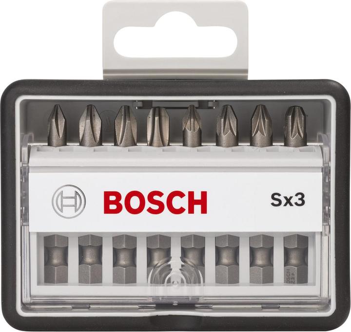 Produktbild Bosch Professional Zubehör 8-tlg. Schrauberbit-Set, Robust Line, Sx PH/PZ, Extra Hard-Ausführung (Kreuz Phillips PH)