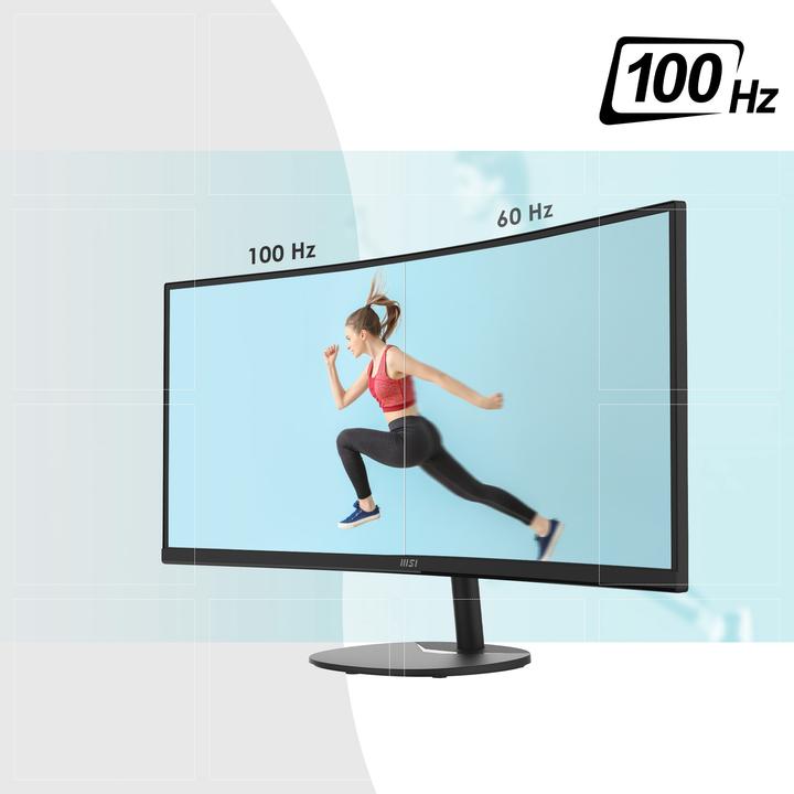 Produktbild MSI PRO MP341CQDE 86,36cm 34Zoll VA 3440x1440 21:9 300cd/m2 4ms HDMI DP Black (P) (3440 x 1440 Pixel, 34")