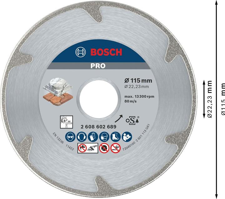 Produktbild Bosch Professional Zubehör PRO Marble Diamanttrennscheibe, 115 x 22,23 mm