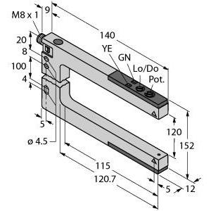 Turck Barriera luminosa a forcella con sensore optoelettronico SLM120N6Q (Misuratore), Modulo elettronico