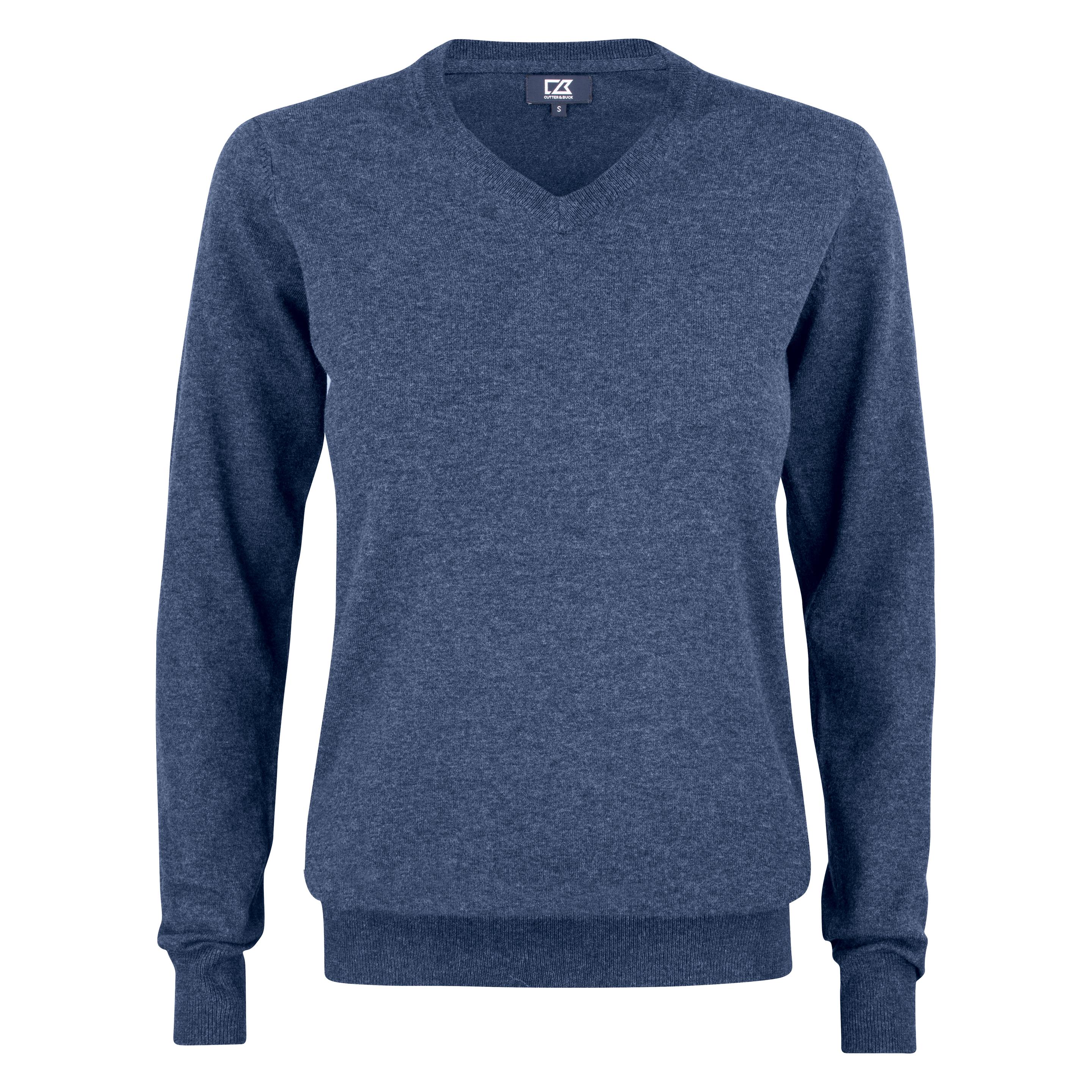 Cutter & Buck, Damen, Pullover, Oakville V-neck Ladies, Blau, (M)
