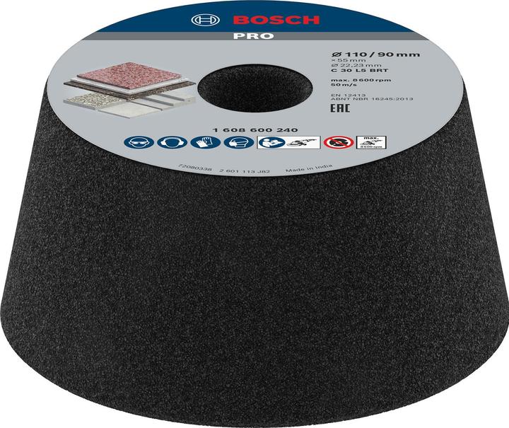 Produktbild Bosch Professional Zubehör PRO Metal Konischer Schleiftopf, 90 x 110 x 55 mm, G30 (36)