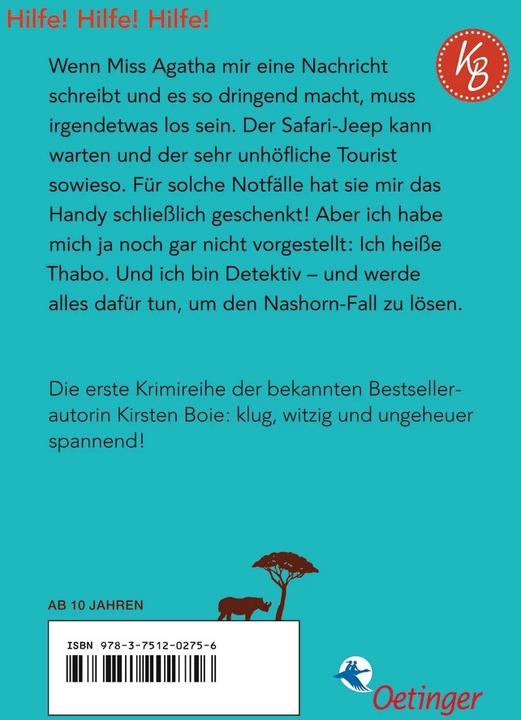 Produktbild Thabo. Detektiv & Gentleman 1. Der Nashorn-Fall (Kirsten Boie, Maja Bohn, Deutsch)