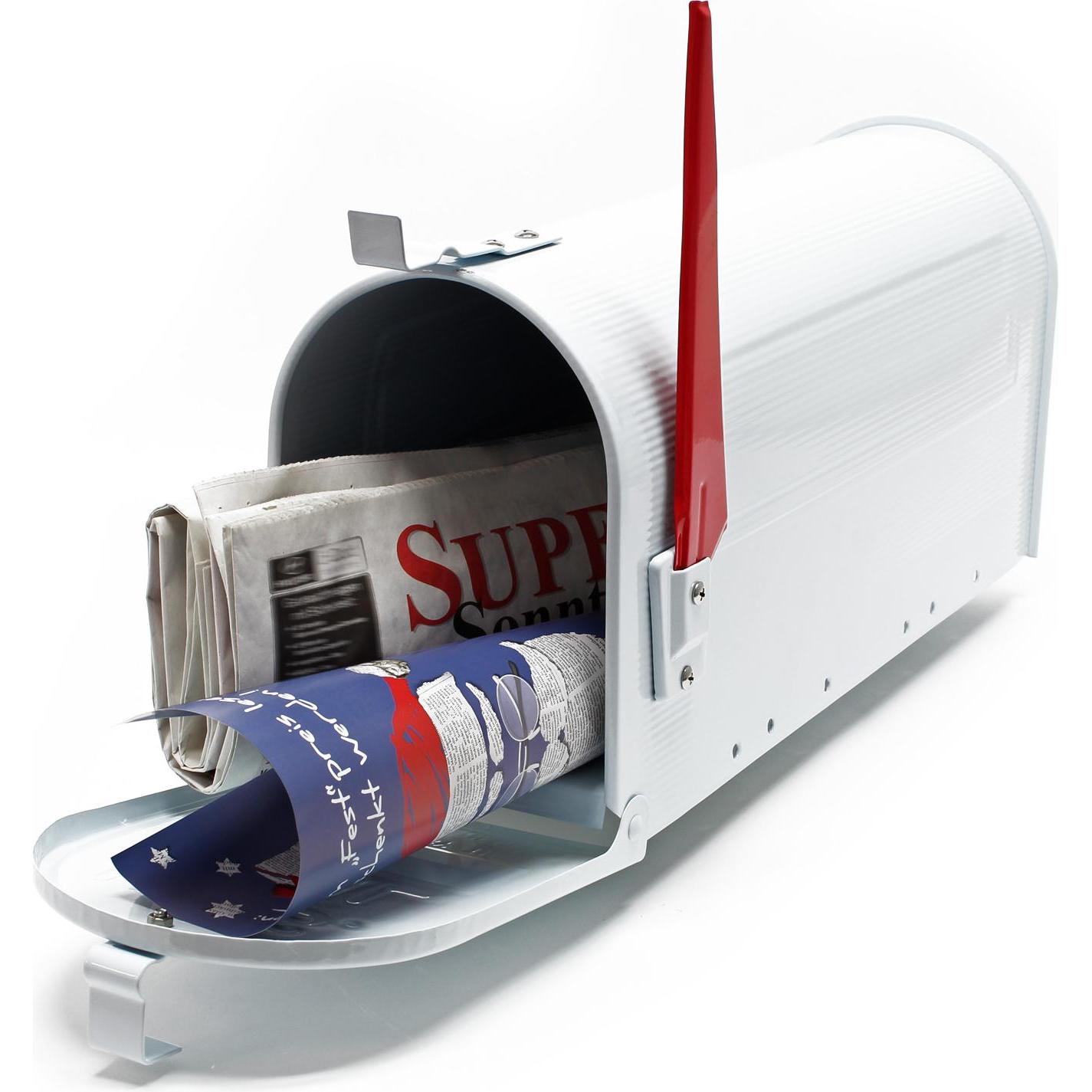 Wiltec, Briefkasten, US Mailbox 180x220x480mm Briefkasten amerikanisch Fahne Stahl