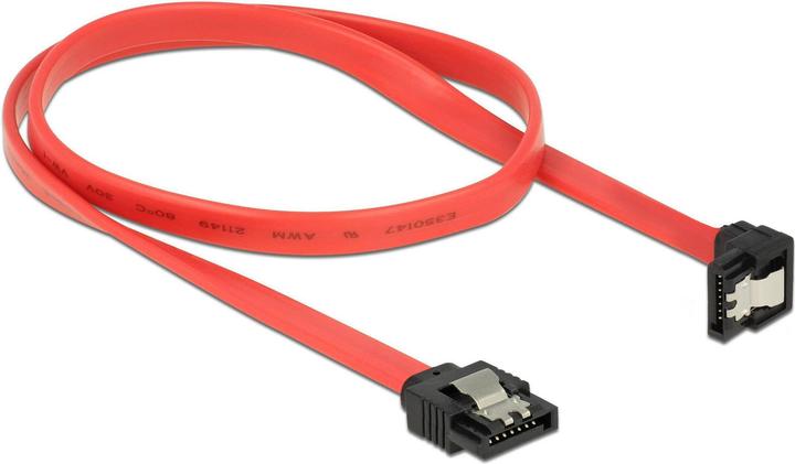 Actual product image Delock SATA3 cable: 0.5m, metal clip, red (50 cm, SATA III)