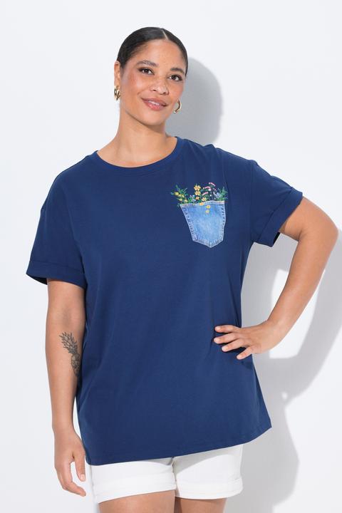 Produktbild Miamoda T-Shirt, Boxy Fit, Brusttaschen-Druck mit Glitzer (46)