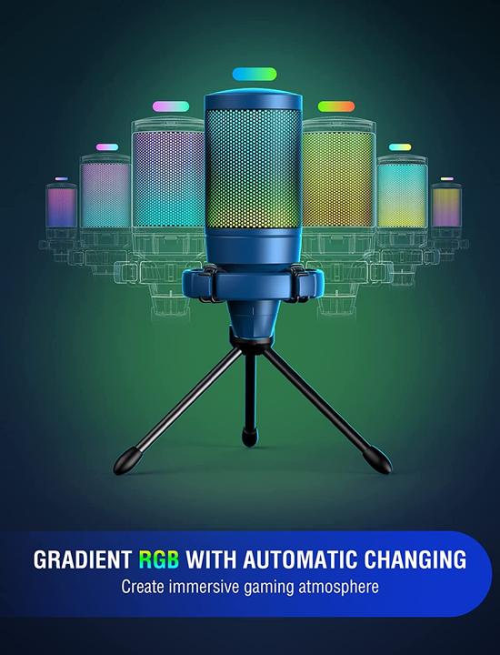 Immagine prodotto Fifine A6V USB RGB Gaming Mic blu