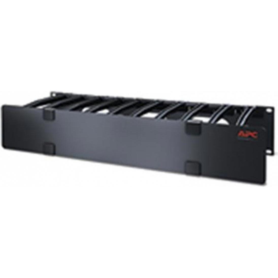 APC 2U Horizontal Cable Manager Deep, Single Sided with Cover, hole in backplate, Serverschrank Zubehör, Schwarz