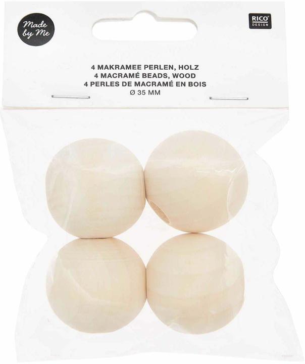 Immagine prodotto Rico Design Perline di legno macramè natura, 4 pezzi