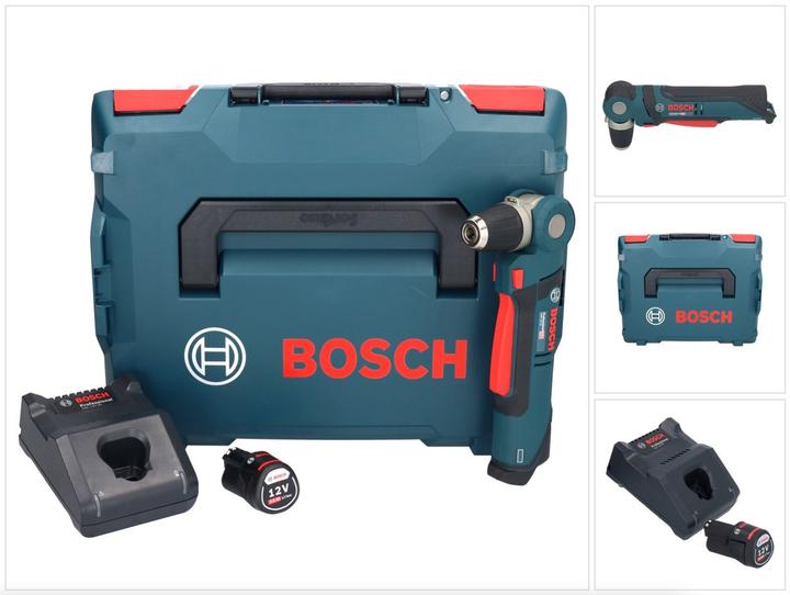 Actual product image Bosch Professional GWB 12V-10 Battery Angle Drill 12 V + 1x Battery 2.0 Ah + Charger + L-Boxx (Rechargeable battery operated)
