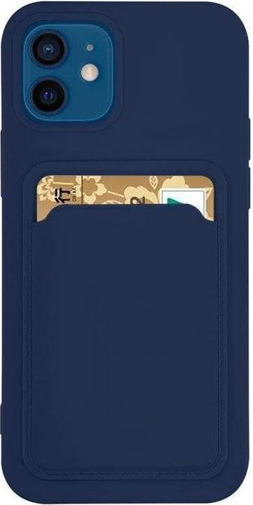 Produktbild Hurtel Kartenetui Silikon Wallet Case mit Kartenfach Dokumenten für Samsung Galaxy A42 5G Marineblau (Samsung Galaxy A42 5G)