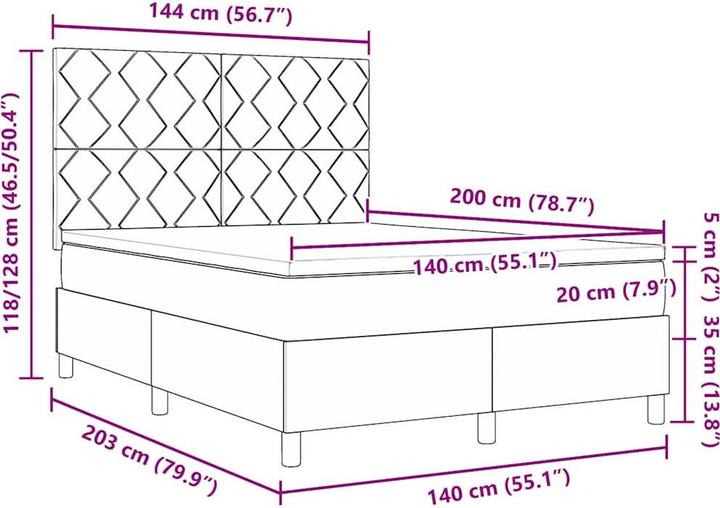 Immagine prodotto vidaXL Letto a molle insacchettate (140 x 200 cm)