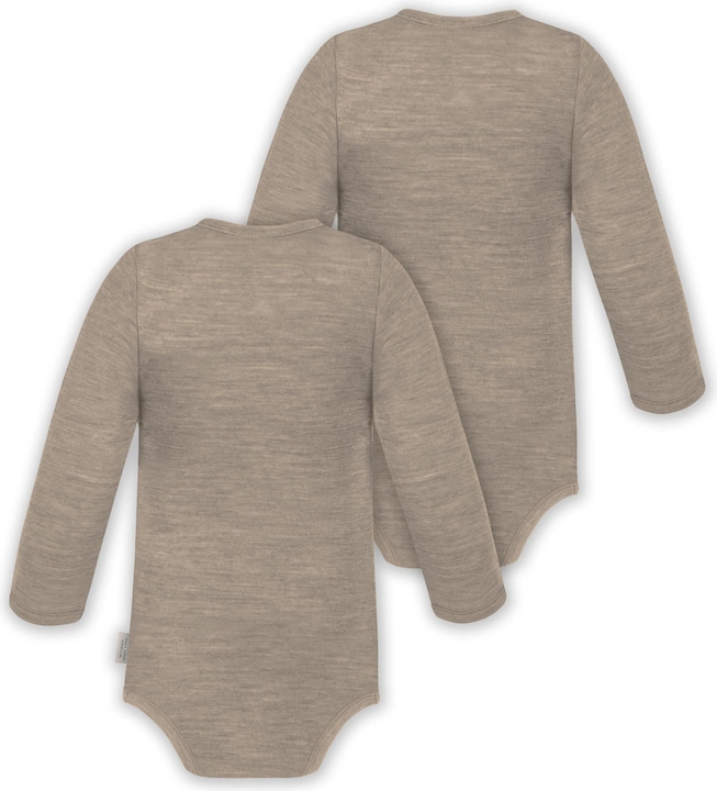 Produktbild Normani 2er Pack Doppelpack Baby-Body Merino Wickelbody Bodysuit Langarm - 9343 (74)