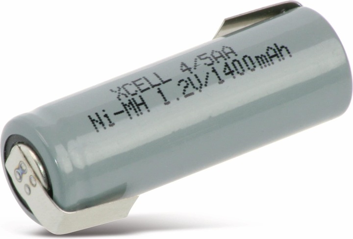 Actual product image XCell NiMH battery, industrial cell, 4/5AA, Z-solder tag, 43x14.5mm, 1.2V/1400mA (4/5 AA, Rechargeable battery)