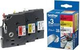 Immagine prodotto Brother Multipack TZe-31M3 (1.20 cm, Giallo, Rosso, Nero, Bianco)