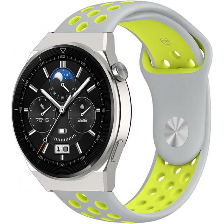 Thumbnail - Strap-it Sportarmband (22 mm, Silikon), Uhrenarmband, Gelb, Mehrfarbig, Grau