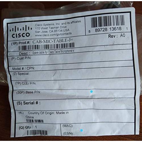 Thumbnail - Cisco Mikrofonkabel - 9 m - für Telepr, Audio Adapter, Grau