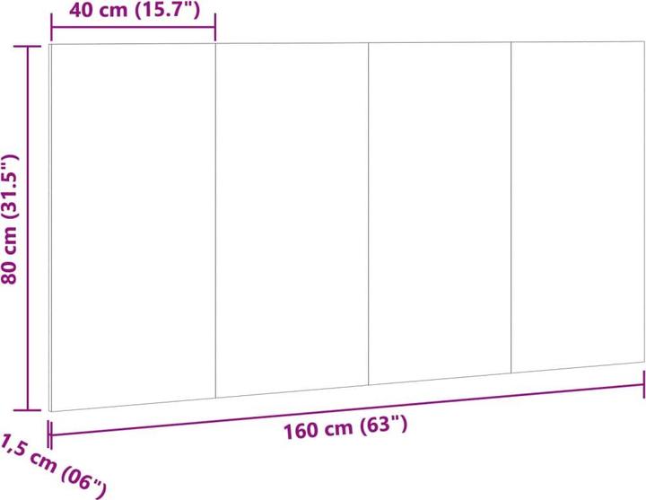 Actual product image vidaXL Kopfteil (160 x 1.50 x 80 cm)