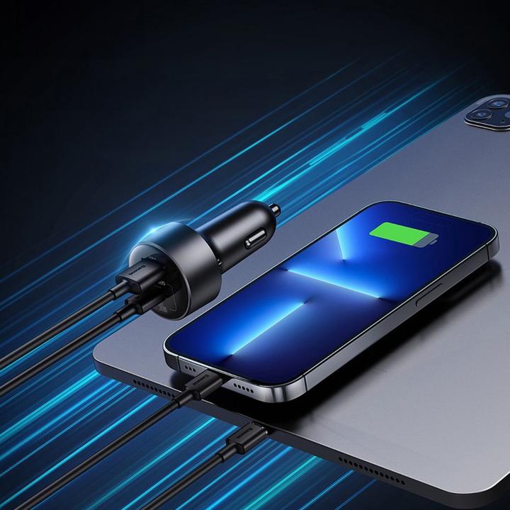 Immagine prodotto Baseus Accendisigari per auto 1 per 2 ad alta efficienza Pro 30 W (nero)