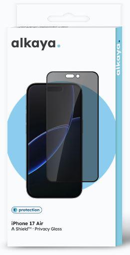 Alkaya A Shield Displayschutzglass 3D Full Cover,Privacy iPhone 17Air, black (1 pcs., Apple iPhone 17)
