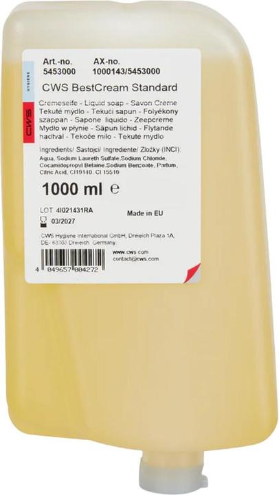 Actual product image CWS Liquid soap, pack of 12 bottles, 1 l each, standard, yellow. (Liquid soap, 1000 ml)
